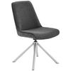 STUHL drehbar  in Edelstahl Flachgewebe Metall, Textil  - Edelstahlfarben/Anthrazit, Design, Textil/Metall (49/88/64cm) - Novel