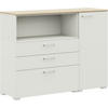 SIDEBOARD  in 150/108/41,9 cm  - Edelstahlfarben/Eichefarben, Design, Holzwerkstoff/Metall (150/108/41,9cm) - Cantus
