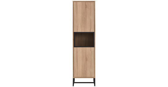 GARDEROBENSCHRANK 50/190/41 cm  - Schwarz/Sonoma Eiche, MODERN, Holzwerkstoff/Metall (50/190/41cm) - Novel