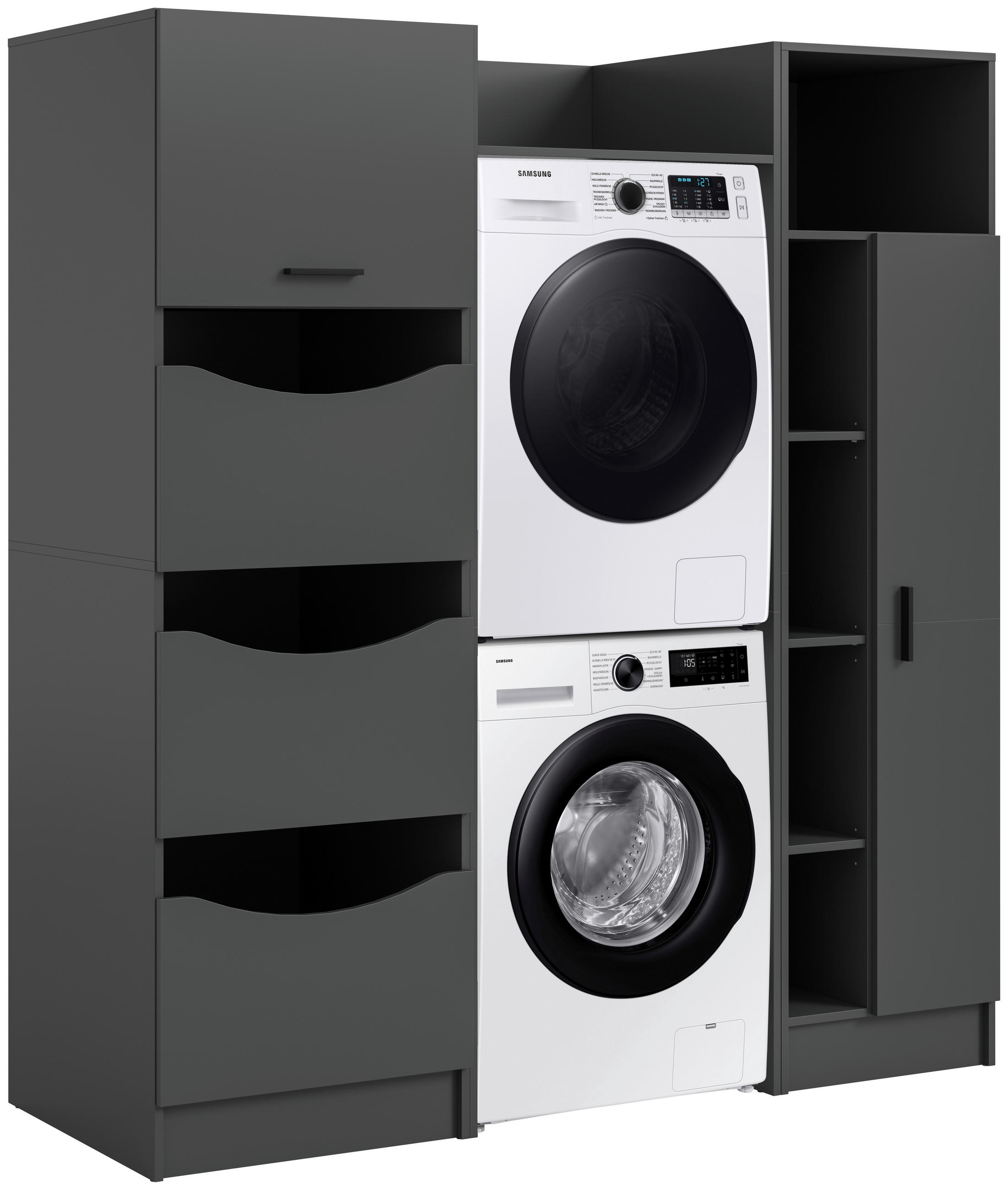 HAUSWIRTSCHAFTSRAUM 176/195/68 cm  in Anthrazit  - Anthrazit, Basics, Holzwerkstoff (176/195/68cm) - MID.YOU