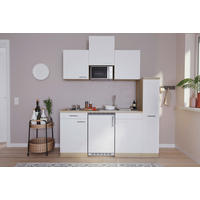 KÜCHENBLOCK 180 cm   in Weiß  - Eichefarben/Alufarben, Basics, Holzwerkstoff/Kunststoff (180cm) - Respekta