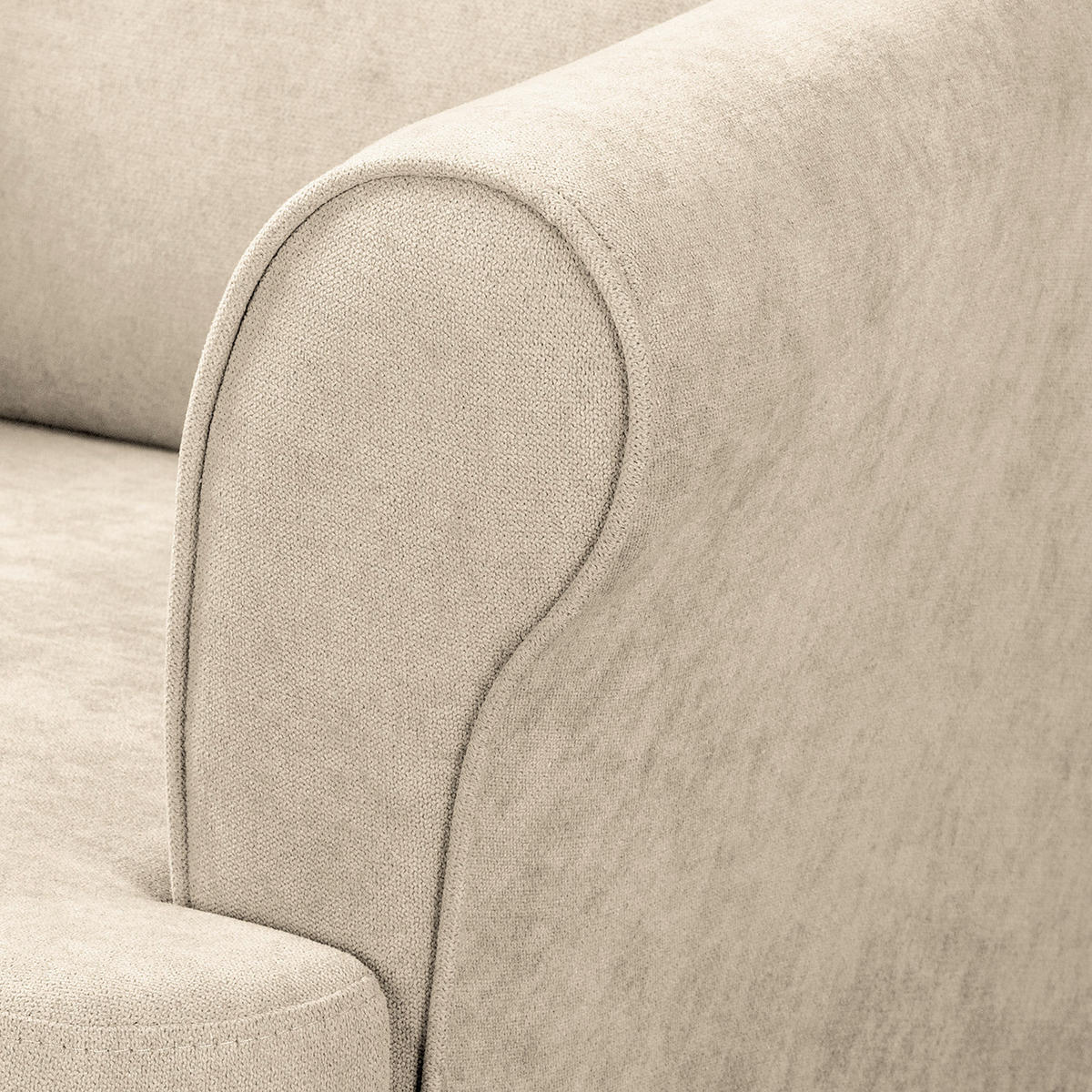 OHRENSESSEL in Mikrofaser Creme  - Creme/Naturfarben, Design, Holz/Textil (87/105/90cm) - Livetastic