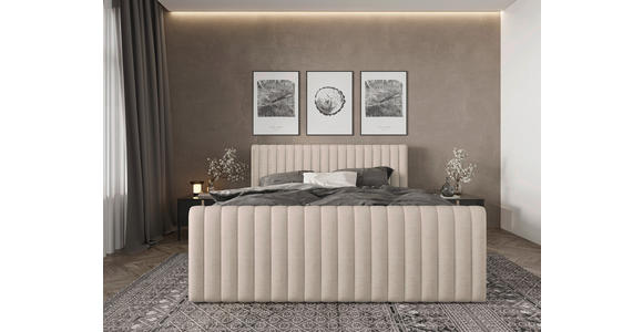 BOXBETT 180/200 cm  in Creme  - Creme/Schwarz, Basics, Kunststoff/Textil (180/200cm) - Carryhome