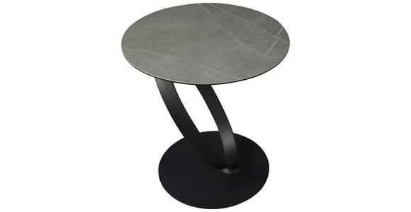 BEISTELLTISCH in Metall, Glas, Keramik 50/50/54 cm  - Schwarz/Grau, Design, Glas/Keramik (50/50/54cm) - Dieter Knoll