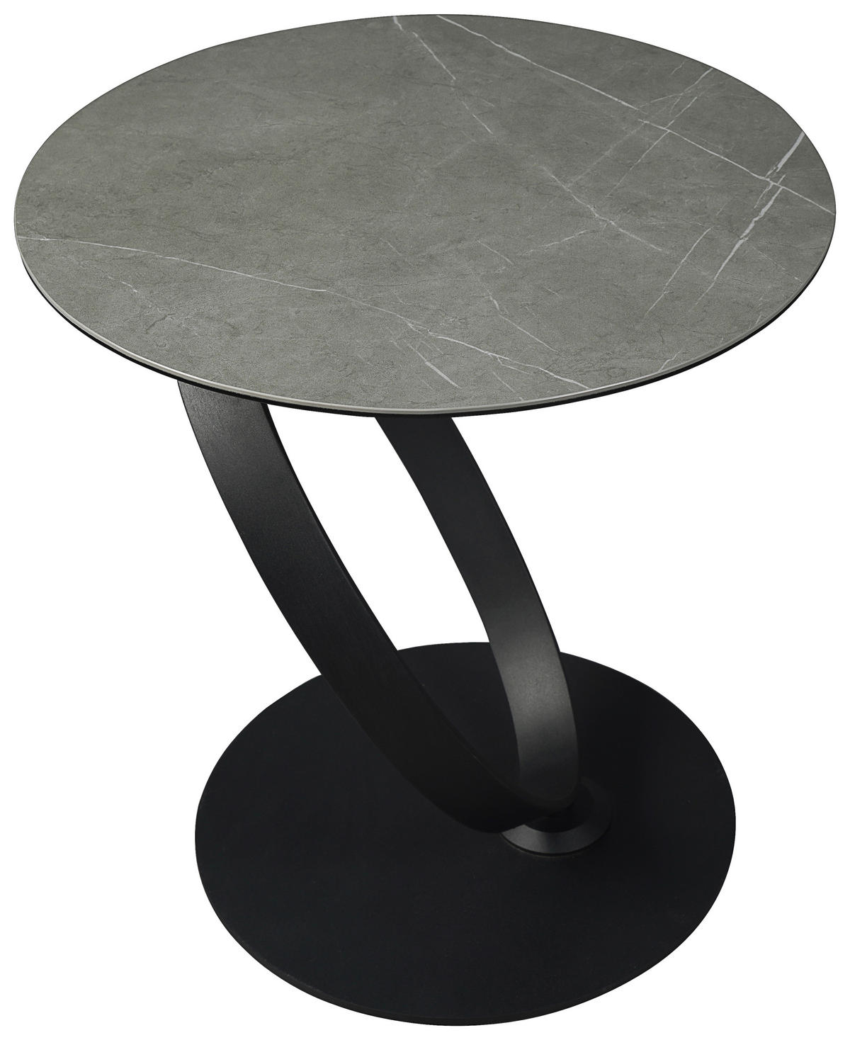 BEISTELLTISCH 50/50/54 cm Grau, Schwarz rund  - Schwarz/Grau, Design, Glas/Keramik (50/50/54cm) - Dieter Knoll