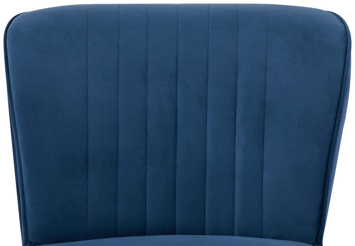 Fotoliu in textil albastru  - albastru/negru, Design, lemn/textil (58/80/64cm) - Carryhome