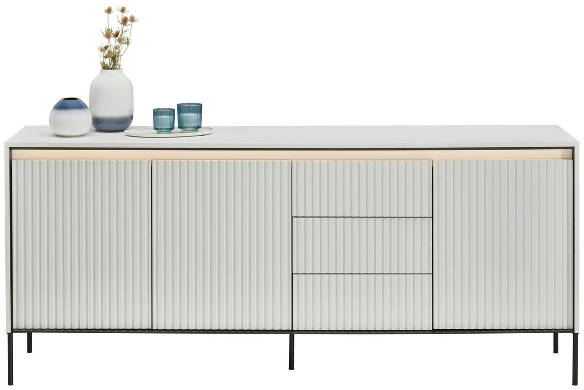 SIDEBOARD 192/82/40 cm  - vit/svart, Design, trämaterial (192/82/40cm) - Niels Andersson
