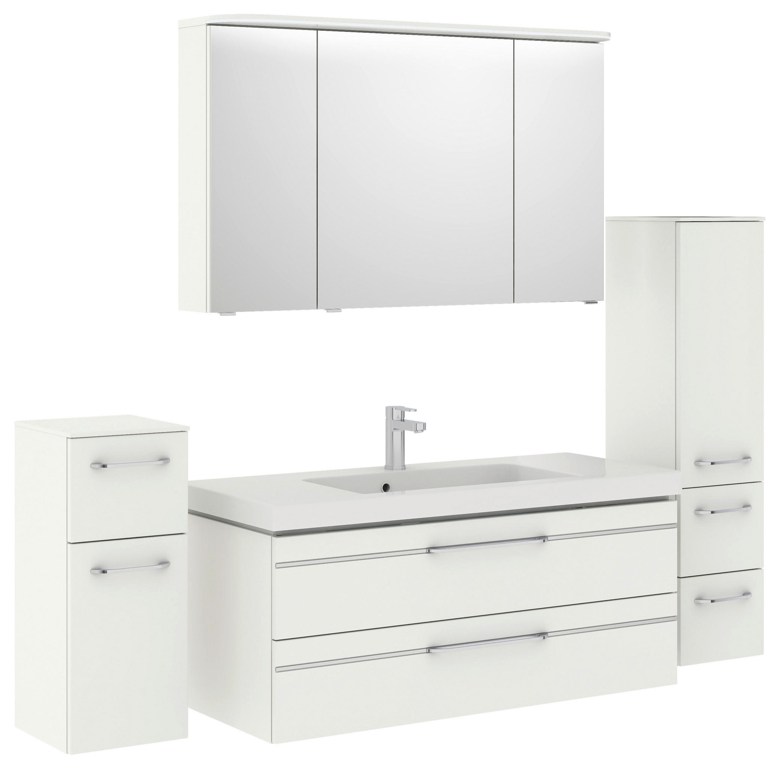 BADEZIMMER 5-teilig  in 183 cm  - Chromfarben/Weiß Hochglanz, KONVENTIONELL, Glas/Holzwerkstoff (183cm) - Pelipal