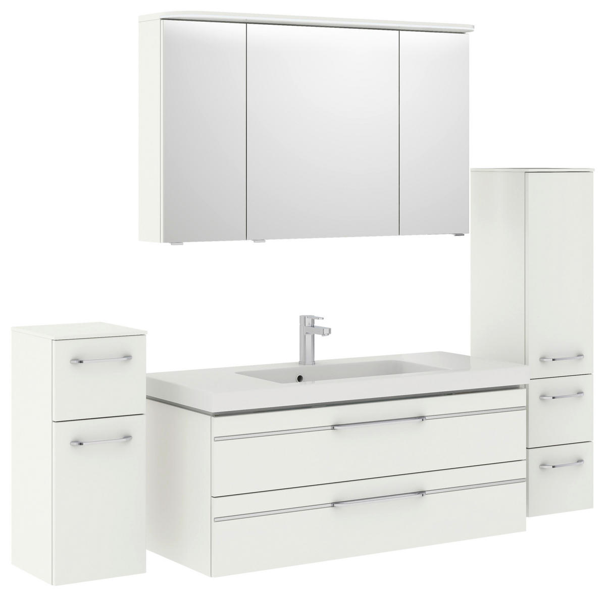 BADEZIMMER 5-teilig  in 183 cm  - Chromfarben/Weiß Hochglanz, KONVENTIONELL, Glas/Holzwerkstoff (183cm) - Pelipal
