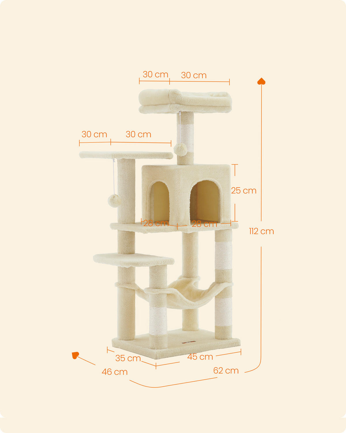 KRATZBAUM - Beige, Trend, Papier/Holzwerkstoff (62/112/46cm) - Boxxx