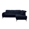 ECKSOFA Dunkelblau Mikrofaser  - Schwarz/Dunkelblau, MODERN, Textil/Metall (261/200cm) - Livetastic