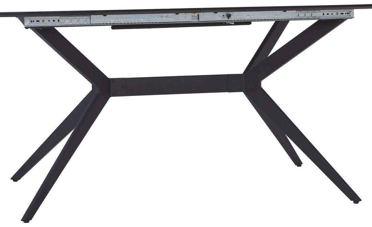 ESSTISCH Grau, Schwarz rechteckig  ausziehbar  - Schwarz/Grau, MODERN, Holzwerkstoff/Metall (160/90/75cm) - MID.YOU