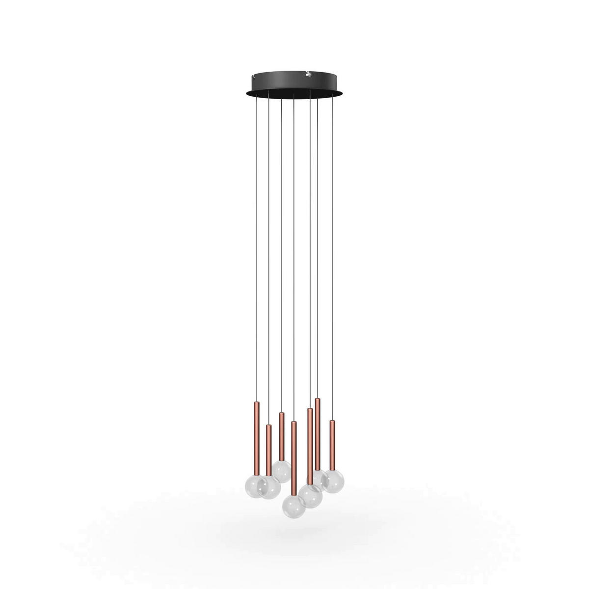 ZÁVESNÉ LED SVIETIDLO, 40/180 cm  - číra/čierna, Design, kov/sklo (40/180cm) - Dieter Knoll
