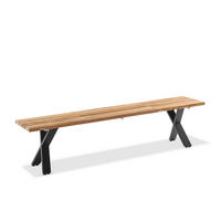 GARTENBANK 200/46/40 cm  in Teakfarben  - Anthrazit/Teakfarben, Design, Holz/Metall (200/46/40cm)