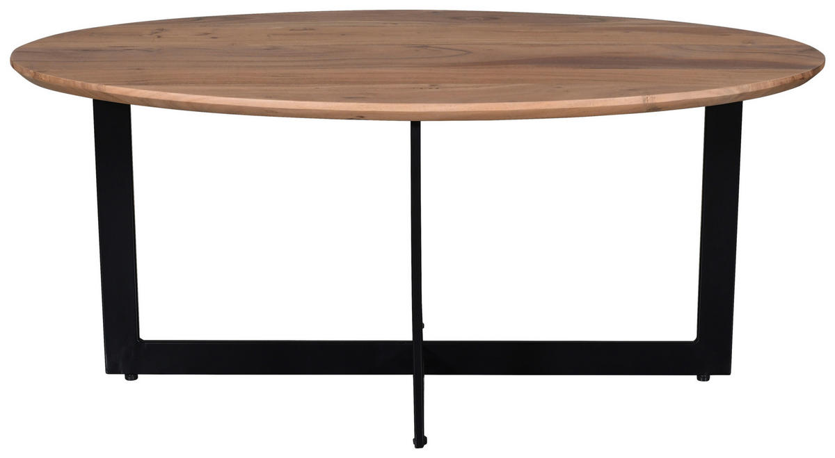COUCHTISCH in Holz, Metall  - Schwarz/Naturfarben, Design, Holz/Metall (105/45/60cm) - MID.YOU