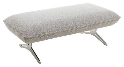 HOCKERBANK in Textil Grau  - Grau/Nickelfarben, Design, Textil/Metall (120/42/60cm) - Koinor