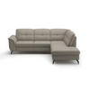 ECKSOFA ZORA E Grau Kombination Echtleder/Stoff Vliesstoff  - Schwarz/Grau, MODERN, Leder/Textil (244/212cm) - Sit & More