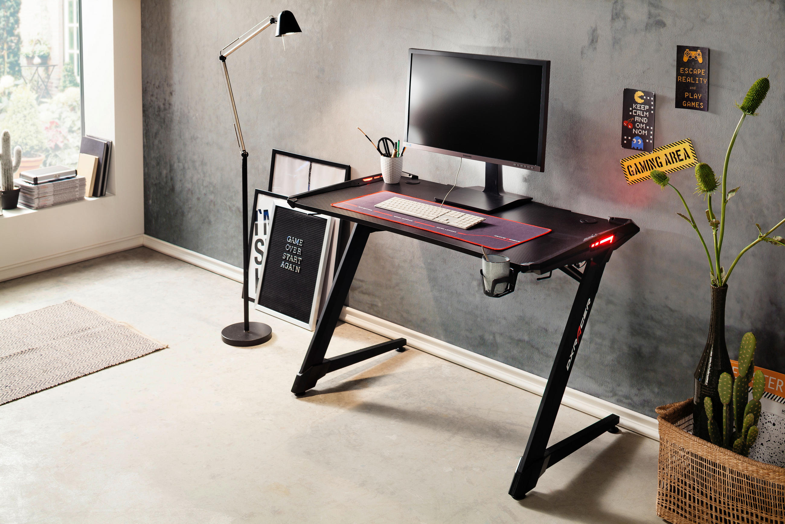 GEJMERSKI STO    - Dizajnerski, metal/pločasti materijal (120/64/75cm) - Dxracer