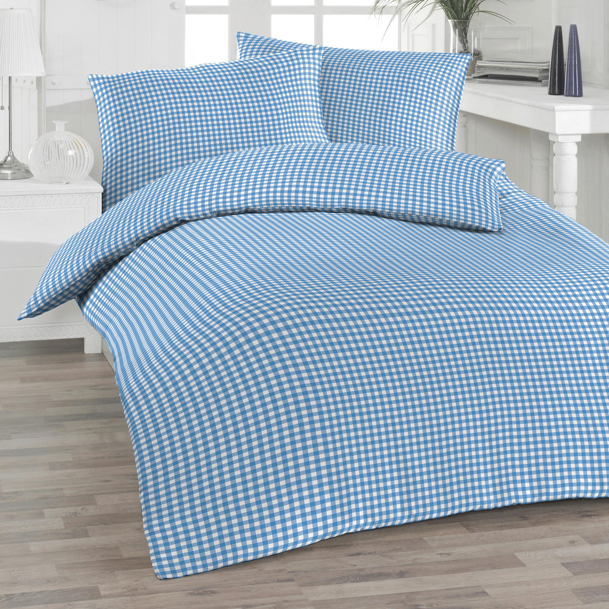 BETTWÄSCHE Seersucker 140/200 cm  - Blau/Weiß, Trend, Textil (140/200cm) - Florella