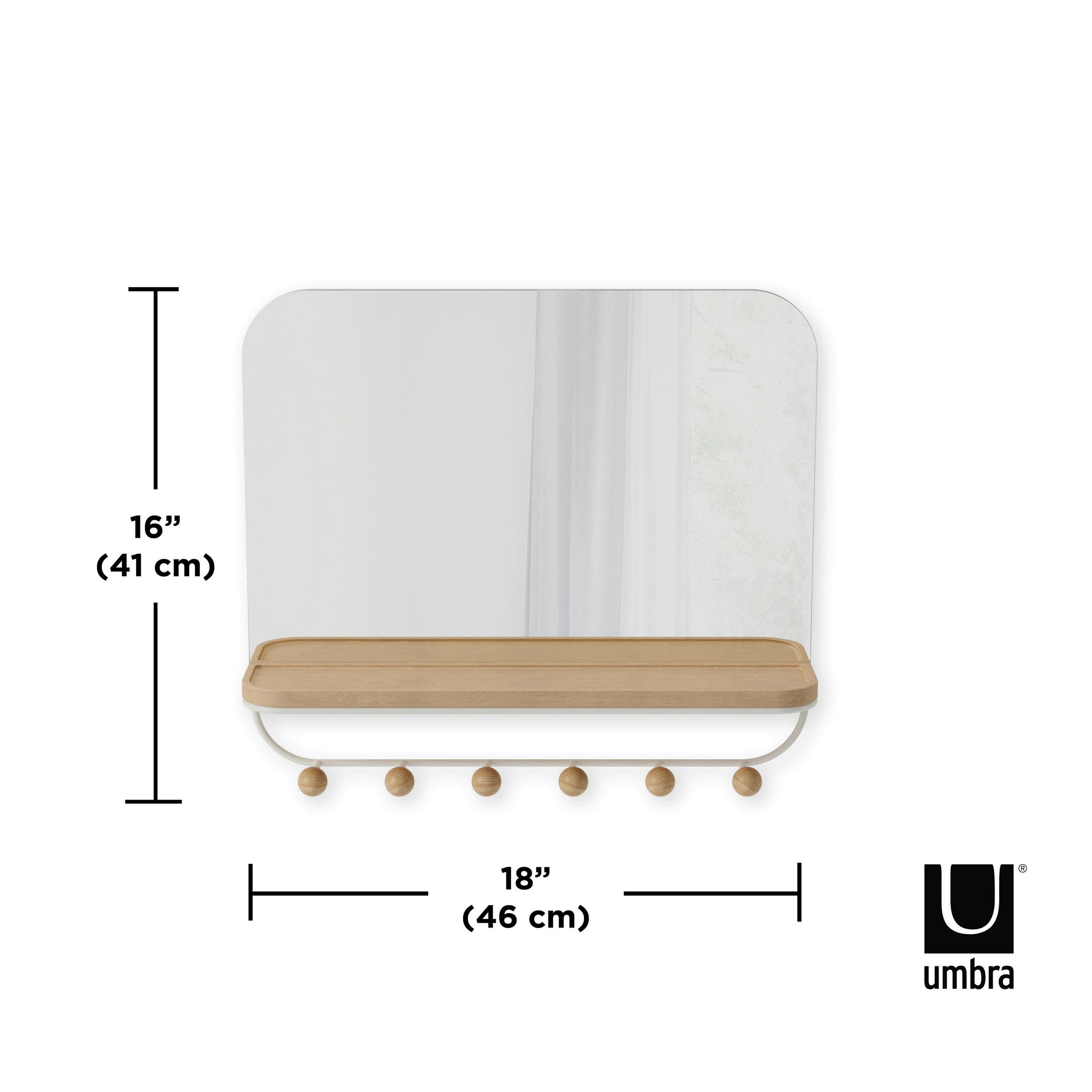 OGLEDALO      - bijela, Basics (10/41/46cm) - Umbra