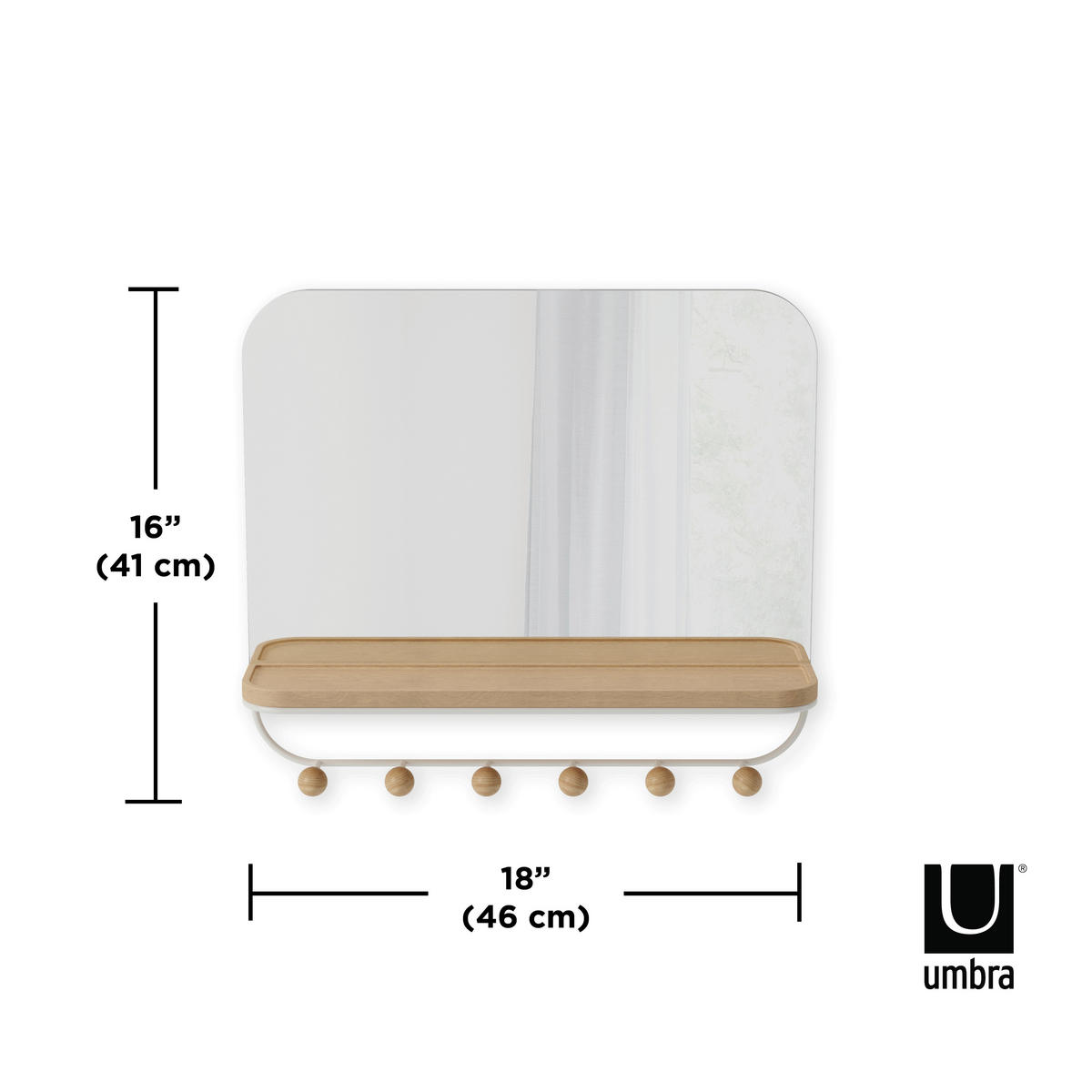 OGLEDALO      - bijela, Basics (10/41/46cm) - Umbra