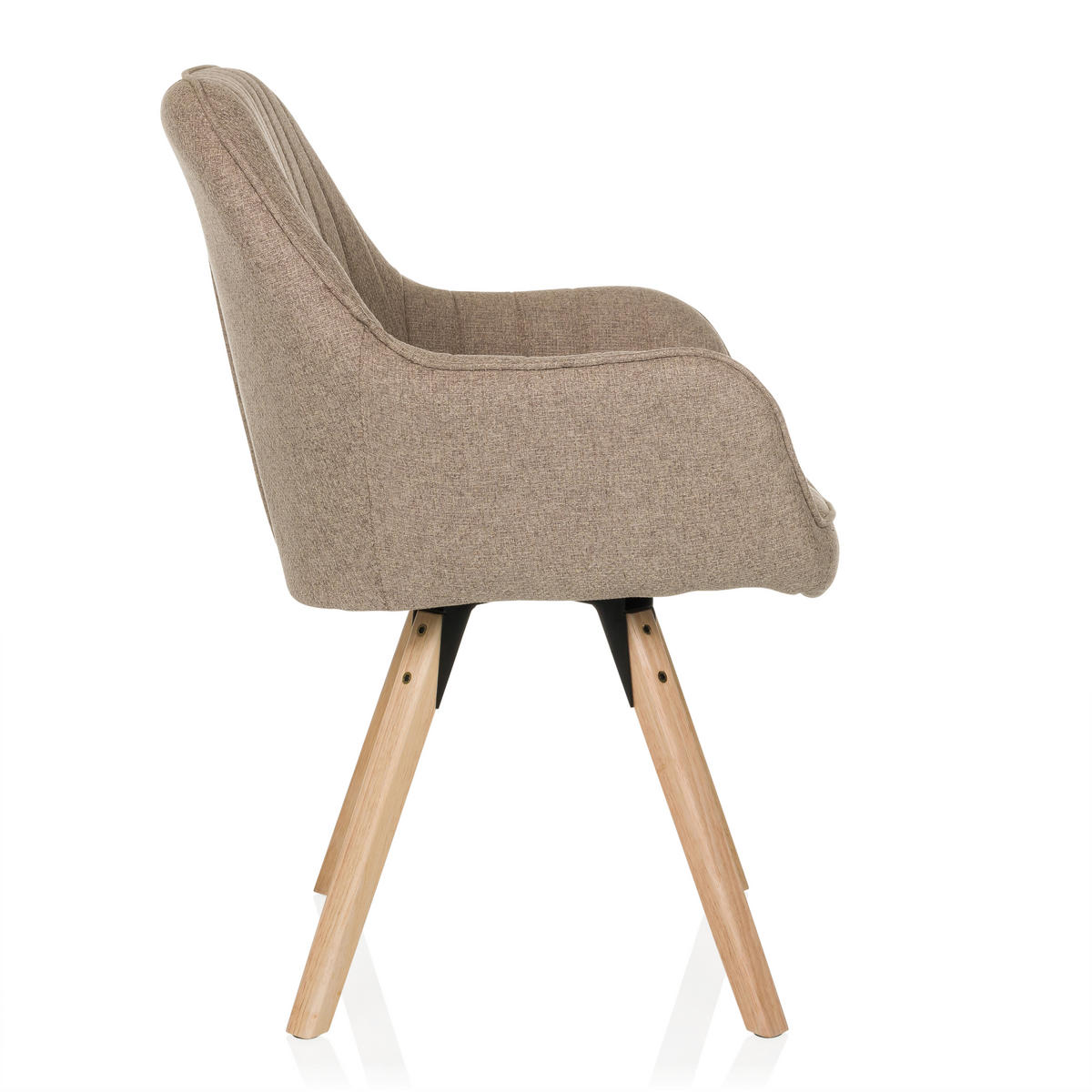 ARMLEHNSTUHL   Flachgewebe  Beige  - Beige/Buchefarben, MODERN, Holz/Textil (56/84/62cm) - MID.YOU