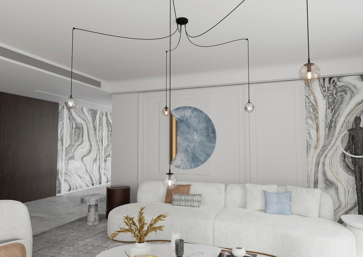 HÄNGELEUCHTE  200/70/200 cm    - Schwarz, KONVENTIONELL, Glas/Metall (200/70/200cm)