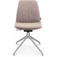 STUHL  in Aluminium Velours Metall, Textil  - Ecru/Alufarben, Design, Textil/Metall (46/81,5-84,5/55cm) - Johann Jakob