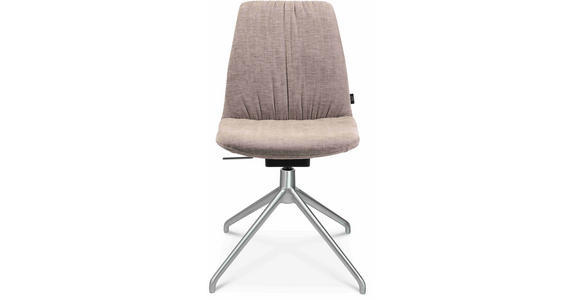 STUHL in Aluminium Velours Metall, Textil - Ecru/Alufarben, Design, Textil/Metall (46/81,5-84,5/55cm) - Johann Jakob
