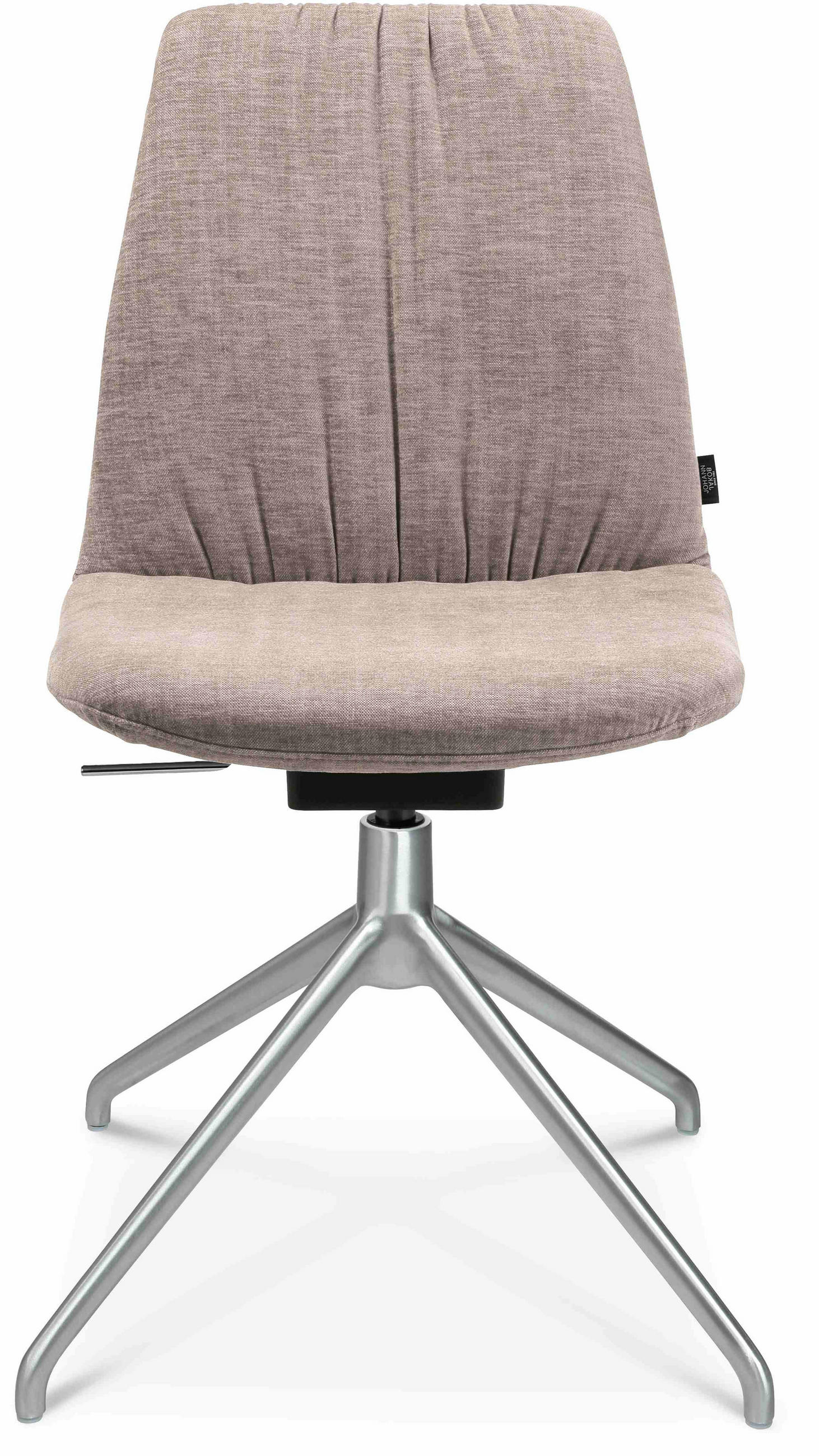 STUHL Velours Alufarben, Ecru  - Ecru/Alufarben, Design, Textil/Metall (46/81,5-84,5/55cm) - Johann Jakob