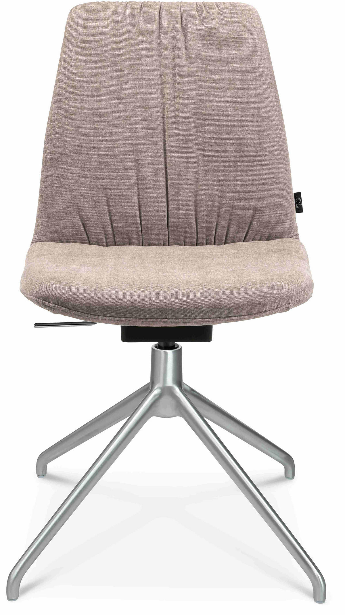 STUHL  in Aluminium Velours Metall, Textil  - Ecru/Alufarben, Design, Textil/Metall (46/81,5-84,5/55cm) - Johann Jakob