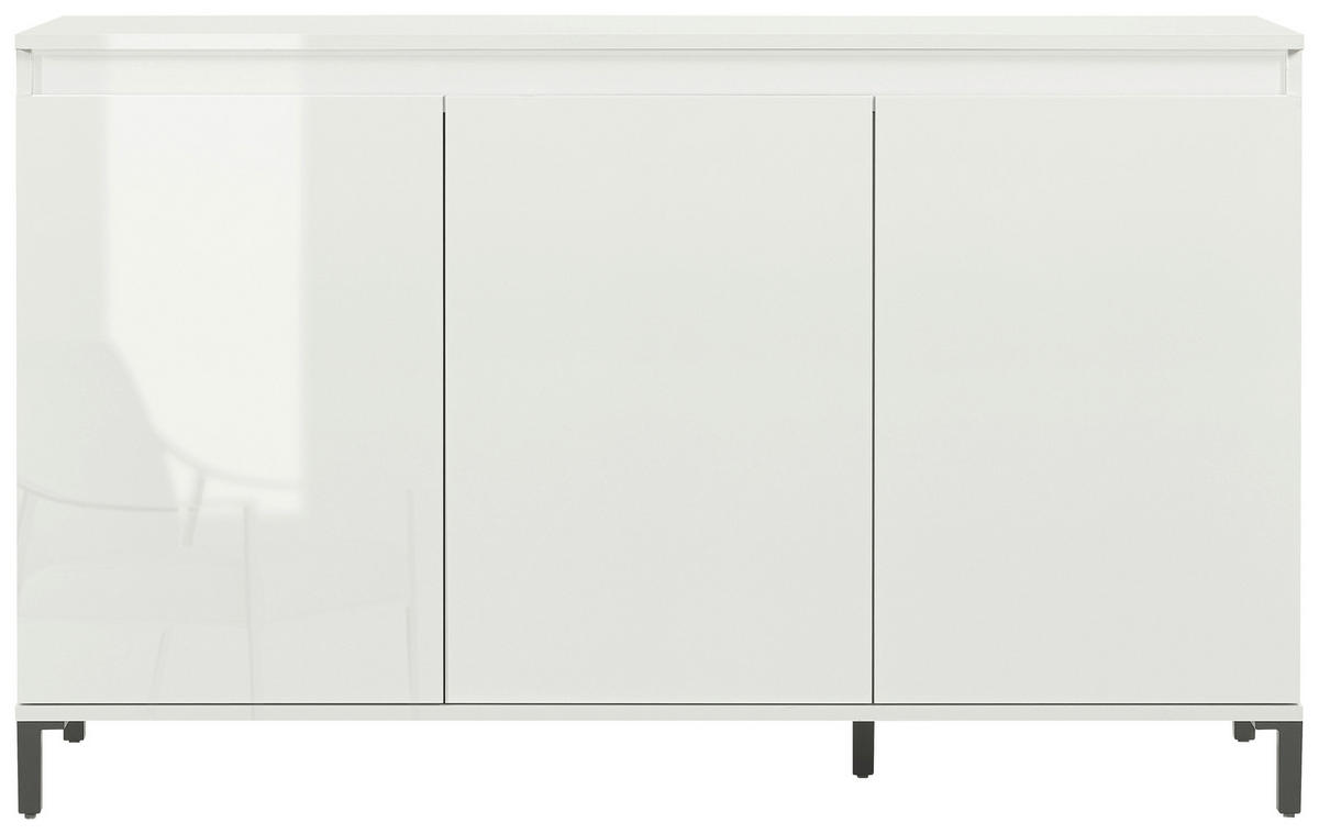 ŠIROKÁ KOMODA, biela, biela s vysokým leskom, 138/94/40 cm - biela/biela s vysokým leskom, Design, kompozitné drevo/plast (138/94/40cm) - Xora
