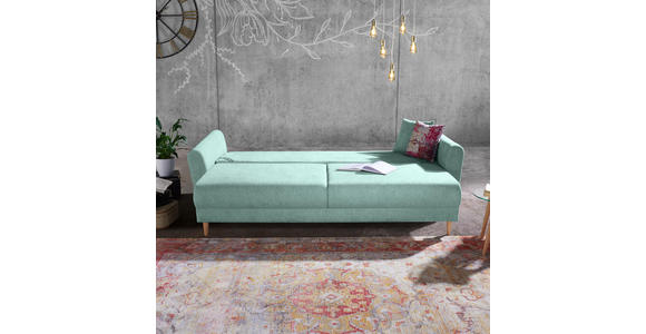 DREISITZER-SOFA in Textil Blau, Grün - Blau/Multicolor, Design, Holz/Textil (235/87/98cm) - Hom`in