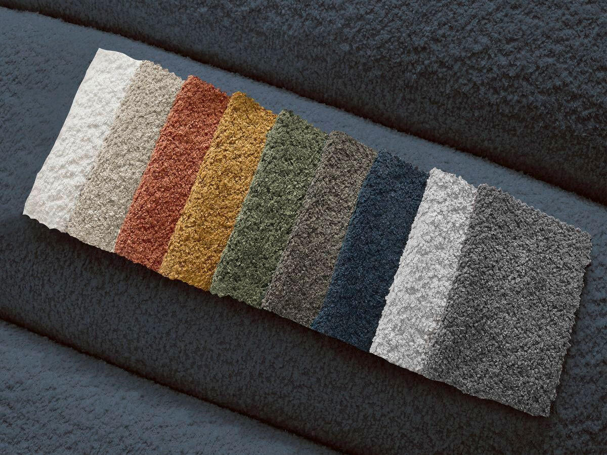 ECKSOFA  ANNECY Dunkelblau Bouclé  - Schwarz/Dunkelblau, MODERN, Kunststoff/Textil (170/262cm)
