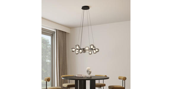 LED-HÄNGELEUCHTE Regulus 79,5/150 cm   - Schwarzbraun, Design, Glas/Metall (79,5/150cm) - Dieter Knoll
