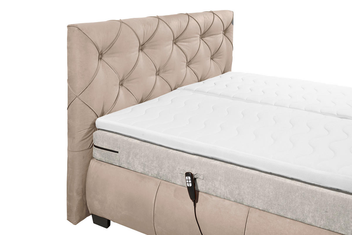 KONTINENTALSÄNG 180/200 cm  i brun  - brun/svart, Modern, trämaterial/textil (180/200cm) - MID.YOU