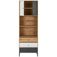 BEISTELLREGAL 60/180/30 cm  - Eichefarben/Schwarz, Design, Holzwerkstoff/Metall (60/180/30cm) - Carryhome