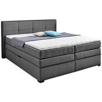 BOXSPRINGBETT 180/200 cm  in Grau, Schwarz  - Wengefarben/Schwarz, Design, Holz/Holzwerkstoff (180/200cm) - Livetastic