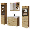 Badmöbel-Set 5-tlg. Madrit mit 5-teilig  in 120 cm  - Weiss/Eiche Artisan, Lifestyle, Glas/Holzwerkstoff (120cm) - P & B