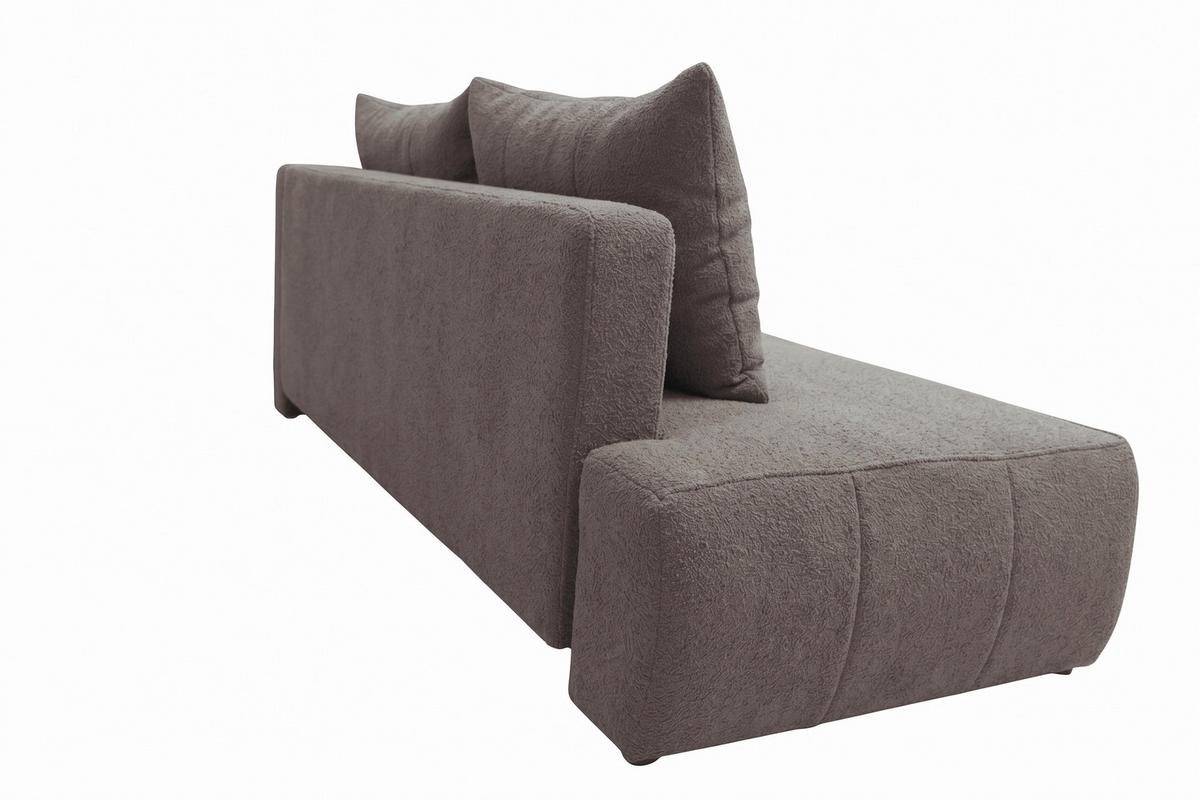 RÉCAMIERE HEVIA in Bouclé Braun  inkl.  - Schwarz/Braun, Design, Kunststoff/Textil (235/97/98cm) - MID.YOU