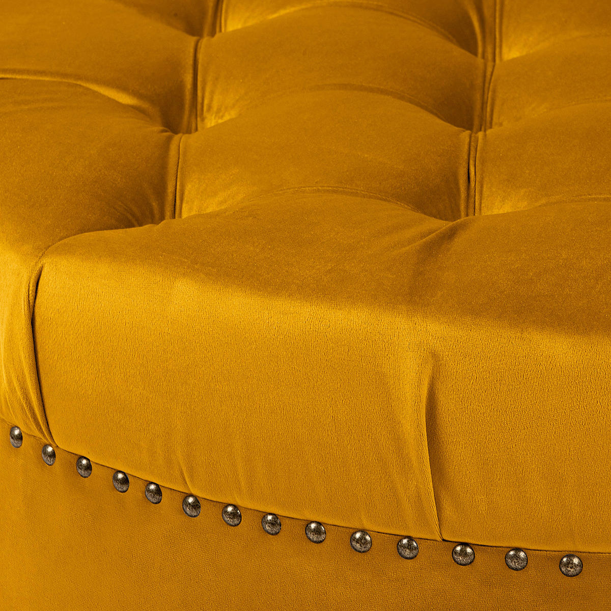 HOCKER Textil Senfgelb  - Senfgelb/Braun, Design, Holz/Textil (80/45/80cm) - Livetastic