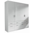 DREHTÜRENSCHRANK 181/197/54 cm 4-türig  - Weiß Hochglanz/Alufarben, Design, Holzwerkstoff/Kunststoff (181/197/54cm) - Carryhome
