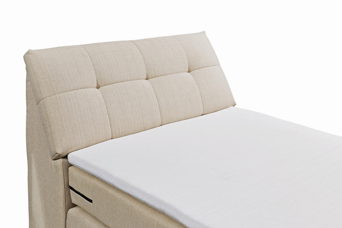 BOXSPRINGBETT 120/200 cm  in Creme  - Silberfarben/Creme, Design, Kunststoff/Textil (120/200cm) - Esposa