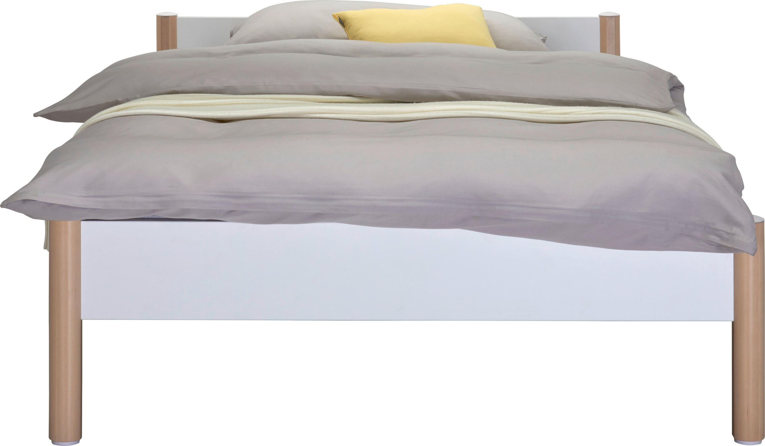 BETT 140/200 cm in Weiß, Birkefarben - Birkefarben/Weiß, Design, Holz/Holzwerkstoff (140/200cm) - Paidi