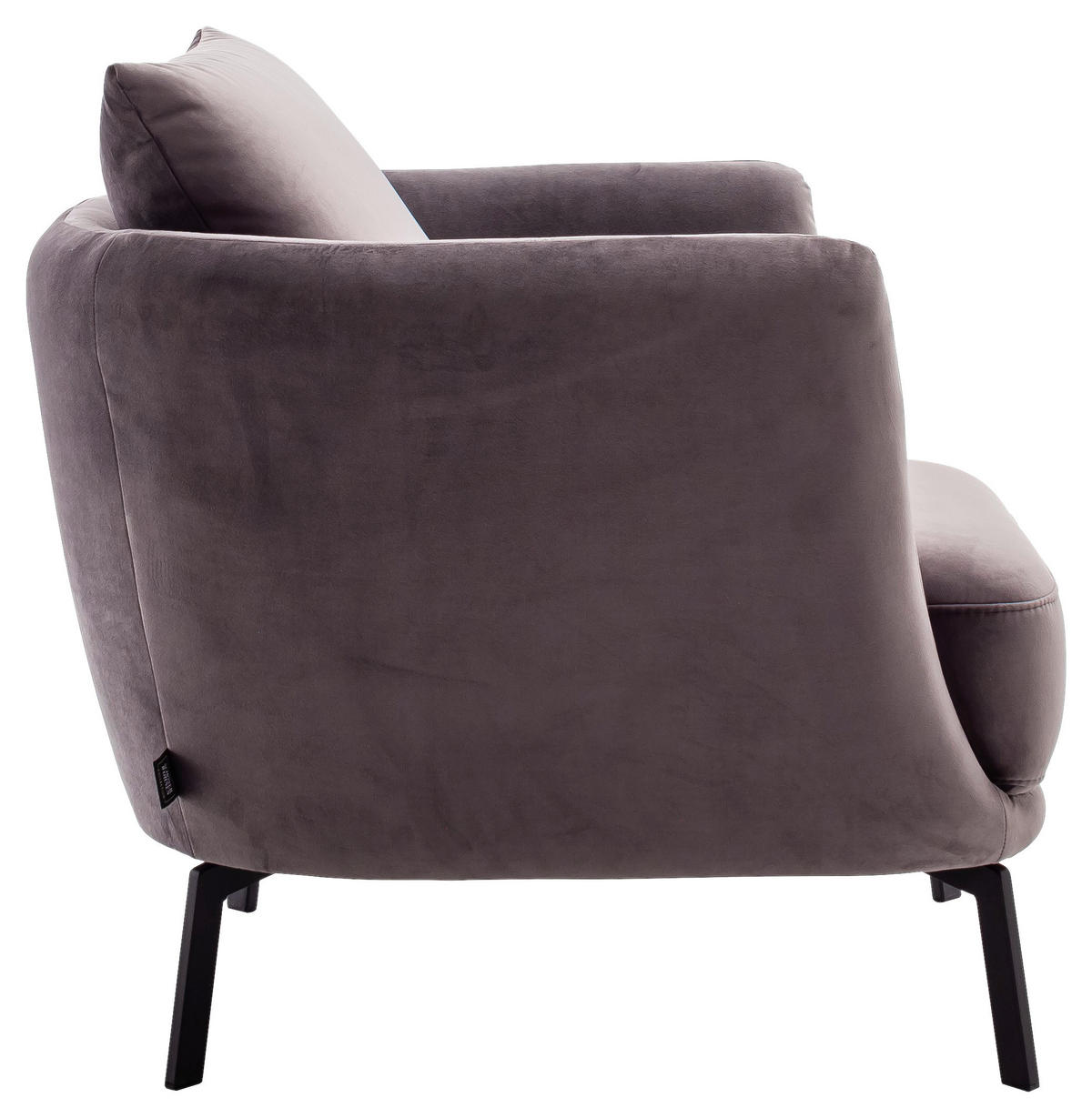 SESSEL Velours Graubraun  - Graubraun/Schwarz, Design, Textil/Metall (86/68/86cm) - Schöner Wohnen