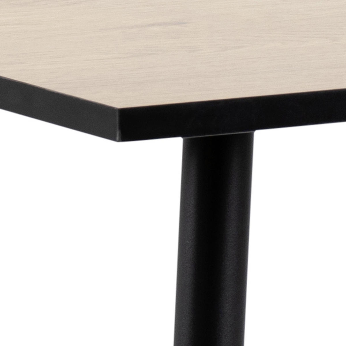 ESSTISCH in Metall, Holzwerkstoff 80/80/75 cm  - Eichefarben/Schwarz, KONVENTIONELL, Holzwerkstoff/Metall (80/80/75cm) - MID.YOU