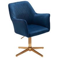 STOLICA S NASLONOM ZA RUKE  tamno plava  tekstil      - tamno plava/zlatne boje, Konvencionalno, tekstil/metal (55/97/55cm) - MID.YOU