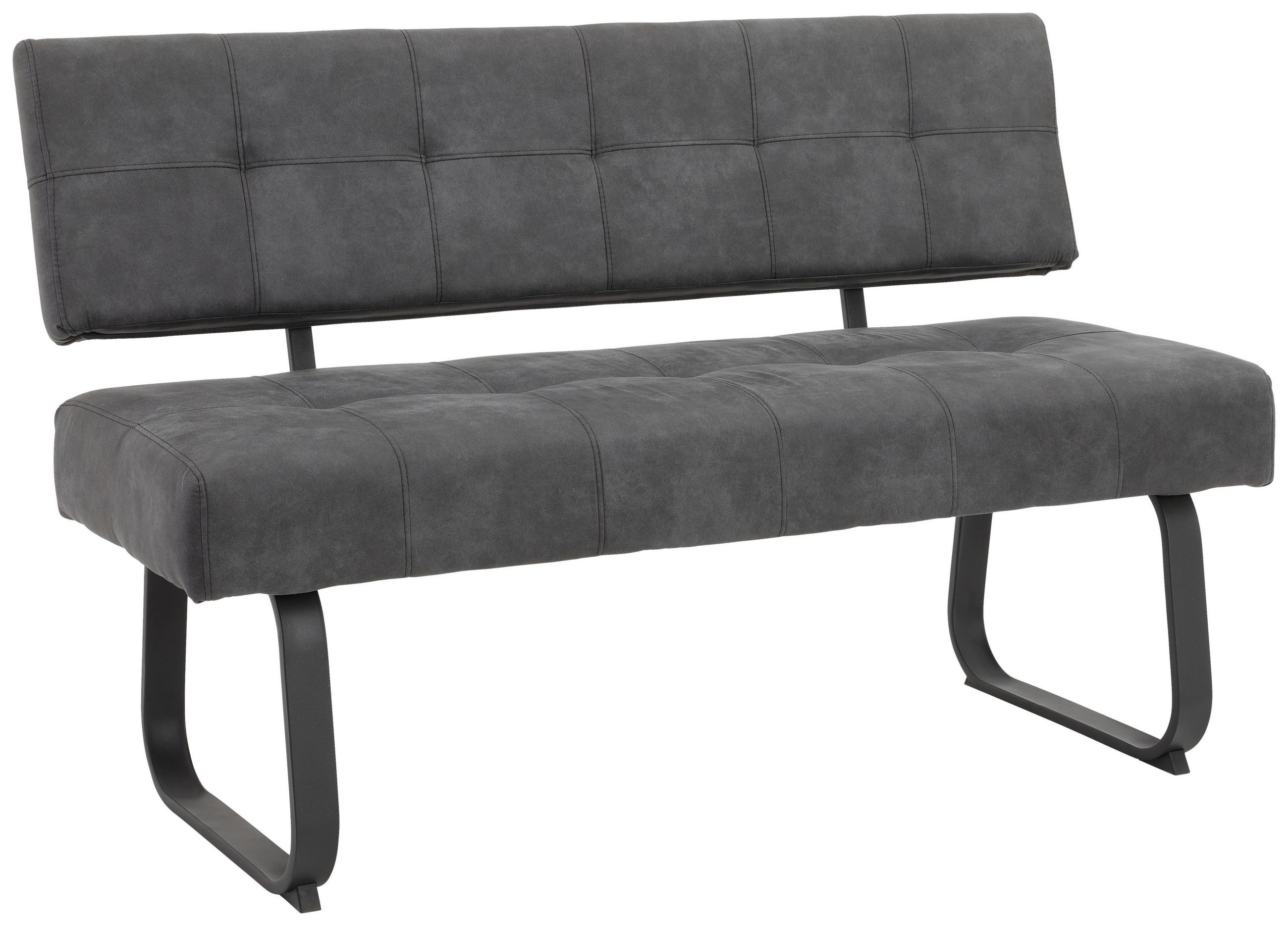 SITZBANK in Textil Dunkelgrau  - Dunkelgrau/Anthrazit, Trend, Textil/Metall (140/90/64cm) - Carryhome