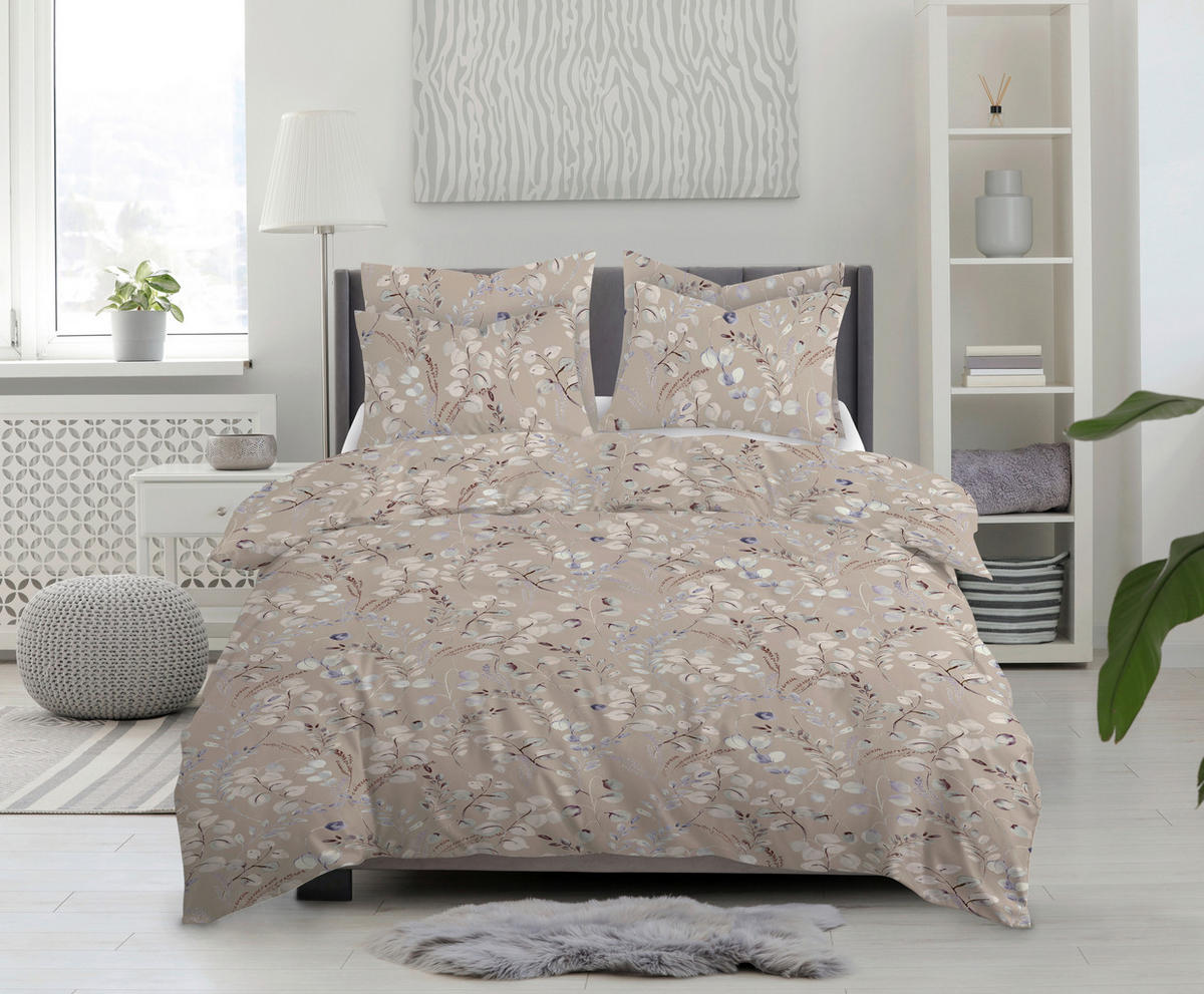 BETTWÄSCHESET Alessia 200/210 cm  65 cm/100 cm  - Taupe, Basics, Textil (200/210cm) - Ambiente
