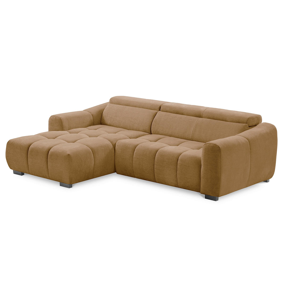 ECKSOFA  Webstoff Rostfarben  - Rostfarben/Schwarz, Design, Kunststoff/Textil (177/274cm) - Livetastic